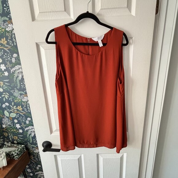 Double Layer Rust Sleeveless Blouse - Picture 1 of 5